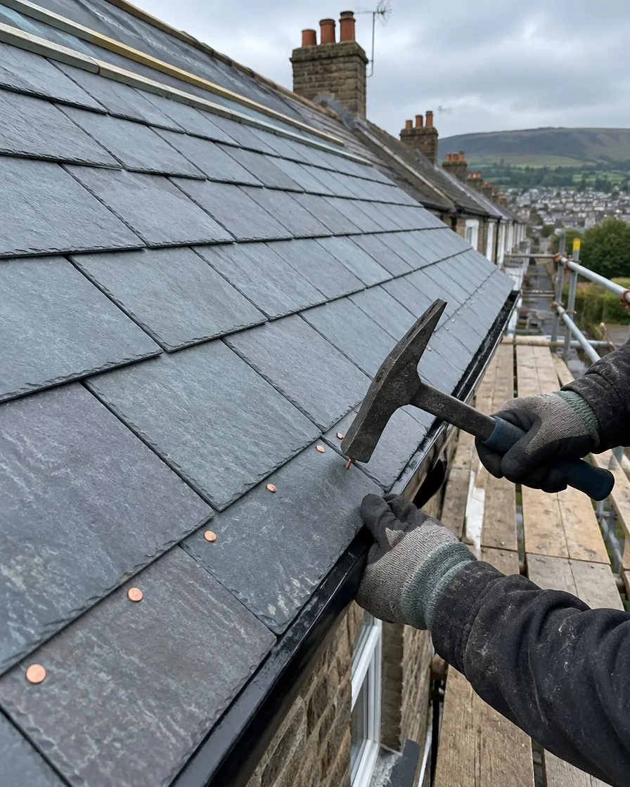 Slate roofing in Carn Brea