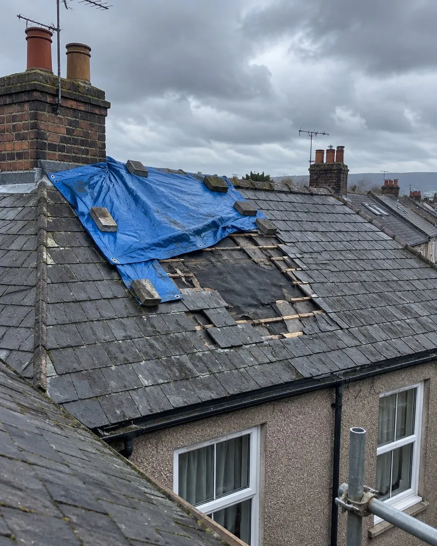 Storm damage and insurance work in Carn Brea